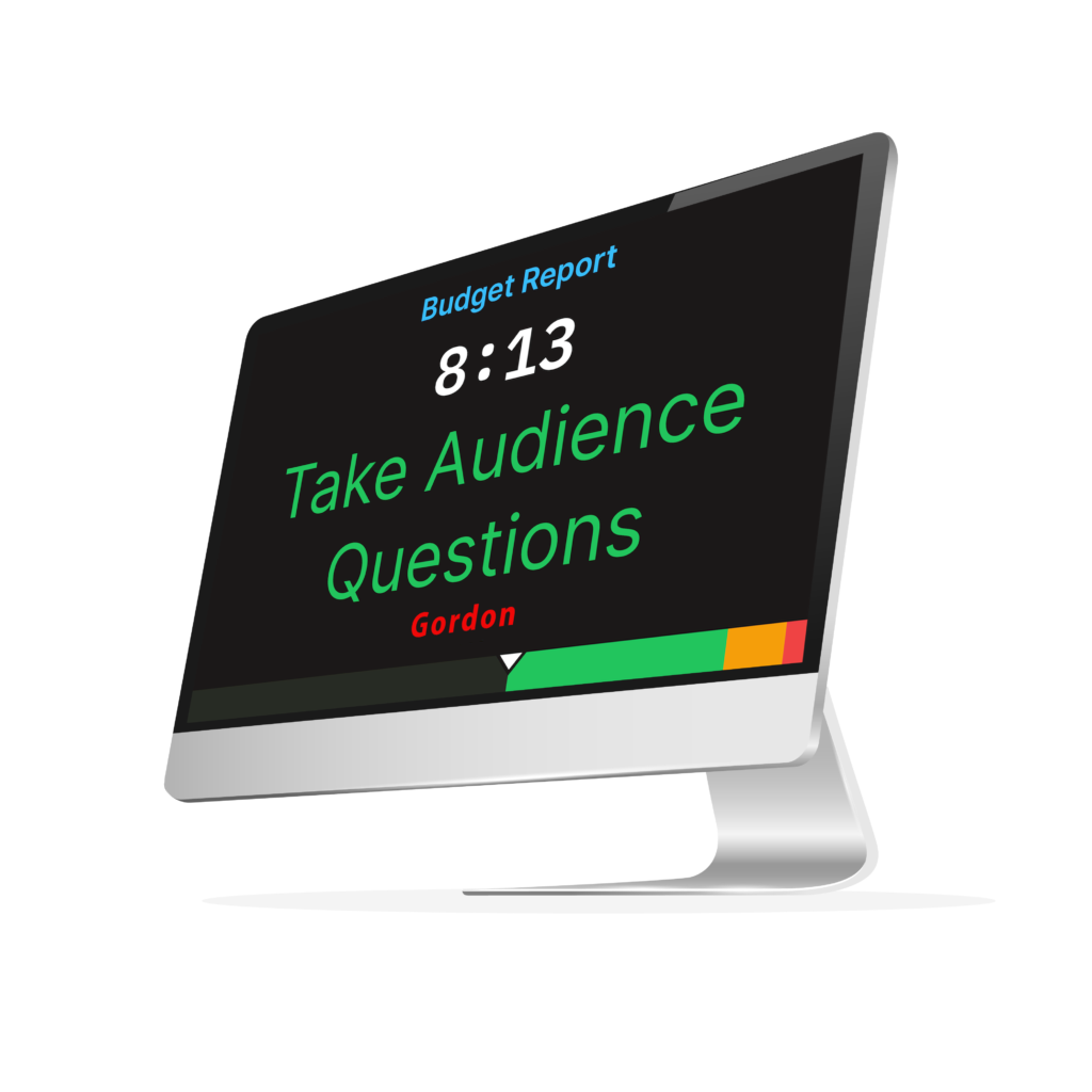 Imac with stage timer logo